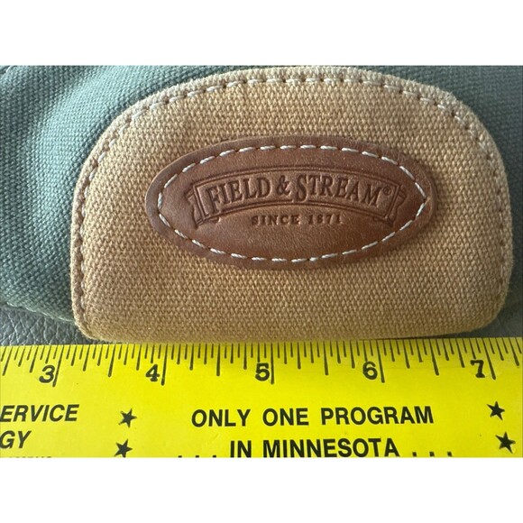 Field &Stream Tan- Green Canvas Clamshell case double zip Eye Glass Case - Picture 2 of 4